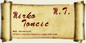 Mirko Tončić vizit kartica